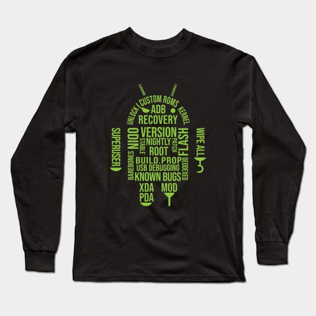 The Droid Hacker Custom ROM Superuser Long Sleeve T-Shirt by alltheprints